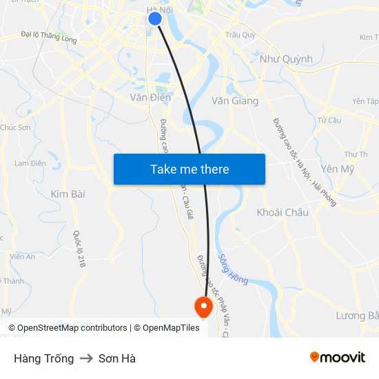 Hàng Trống to Sơn Hà map