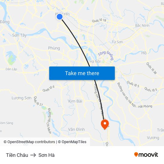 Tiền Châu to Sơn Hà map