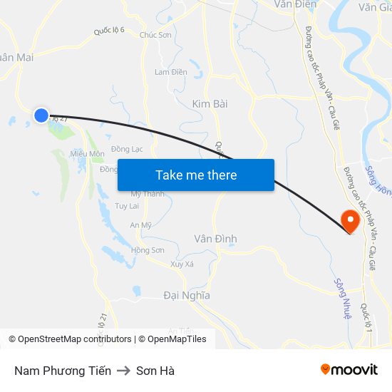 Nam Phương Tiến to Sơn Hà map