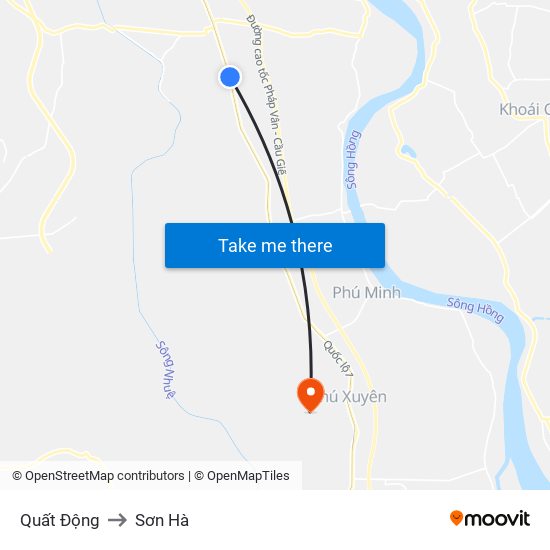 Quất Động to Sơn Hà map