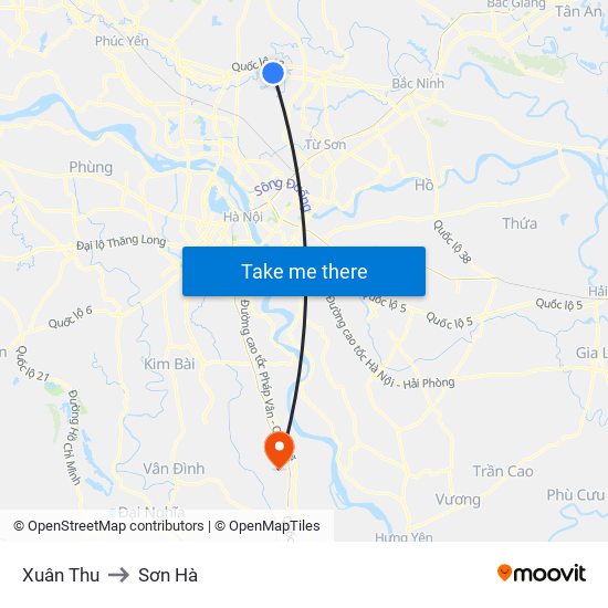 Xuân Thu to Sơn Hà map