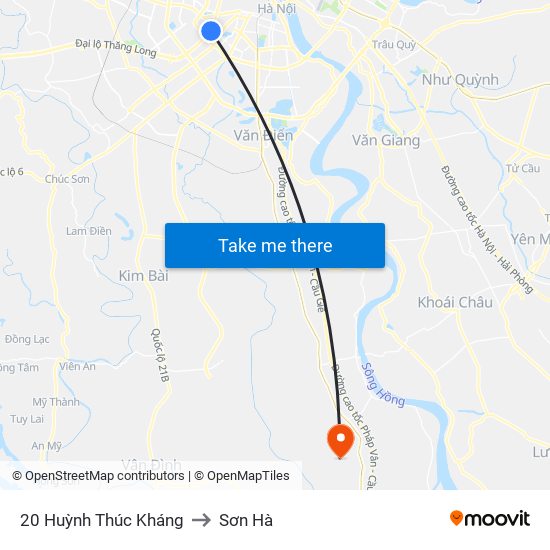 20 Huỳnh Thúc Kháng to Sơn Hà map