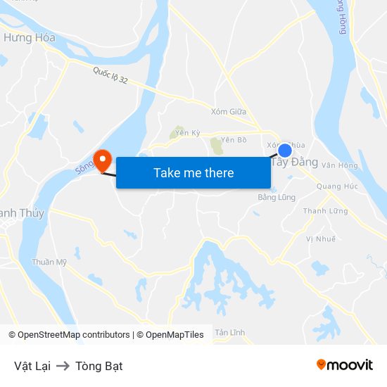 Vật Lại to Tòng Bạt map