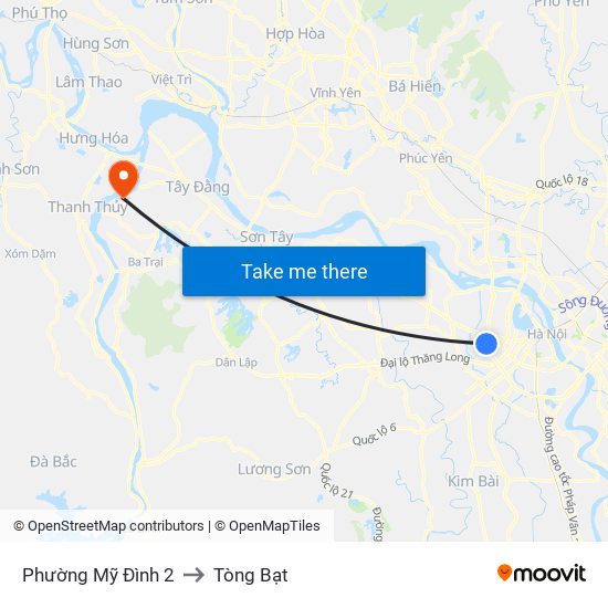 Phường Mỹ Đình 2 to Tòng Bạt map