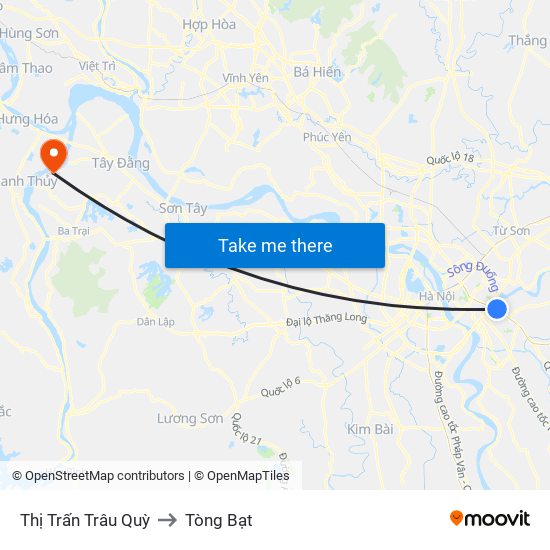 Thị Trấn Trâu Quỳ to Tòng Bạt map