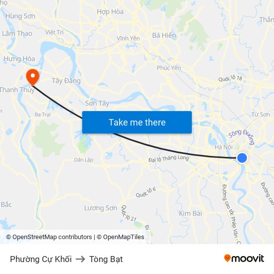 Phường Cự Khối to Tòng Bạt map