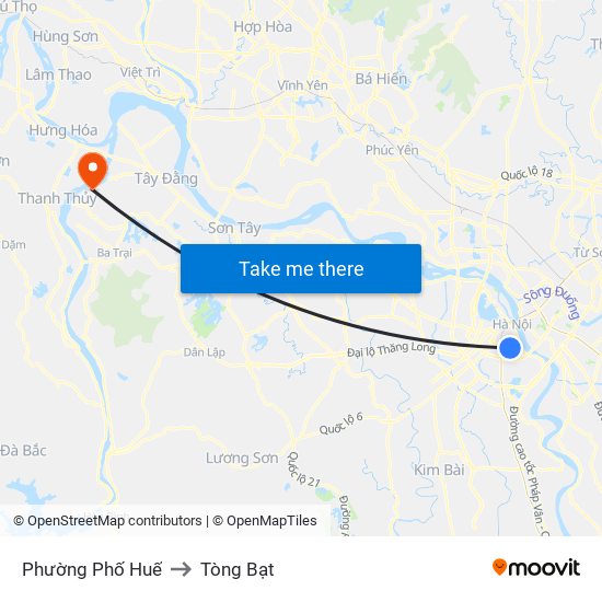 Phường Phố Huế to Tòng Bạt map