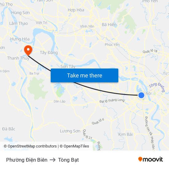 Phường Điện Biên to Tòng Bạt map