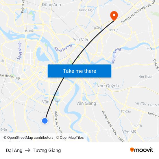 Đại Áng to Tương Giang map