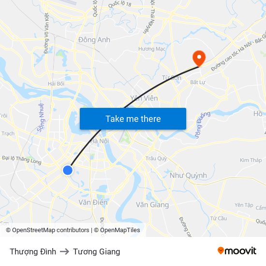 Thượng Đình to Tương Giang map