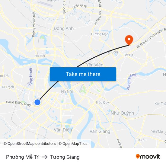 Phường Mễ Trì to Tương Giang map