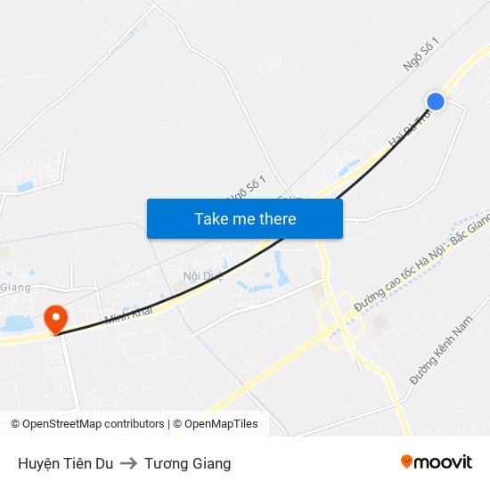 Huyện Tiên Du to Tương Giang map