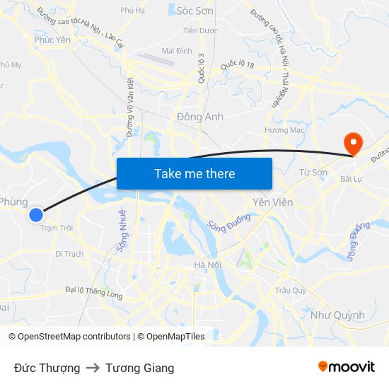 Đức Thượng to Tương Giang map