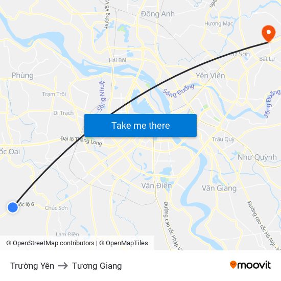 Trường Yên to Tương Giang map