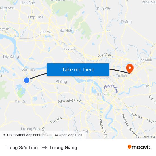 Trung Sơn Trầm to Tương Giang map