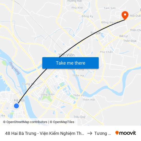 48 Hai Bà Trưng - Viện Kiểm Nghiệm Thuốc Trung Ương to Tương Giang map