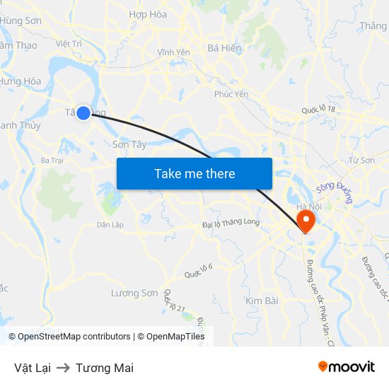 Vật Lại to Tương Mai map