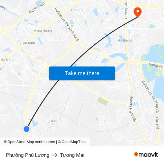 Phường Phú Lương to Tương Mai map