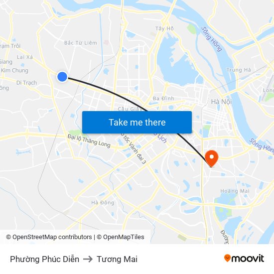 Phường Phúc Diễn to Tương Mai map