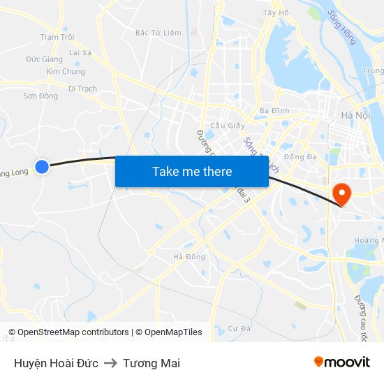 Huyện Hoài Đức to Tương Mai map