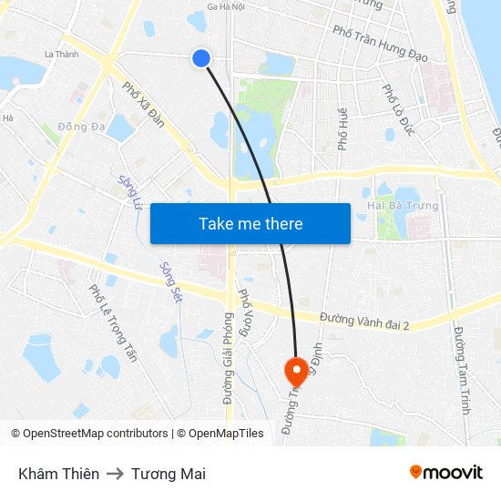 Khâm Thiên to Tương Mai map