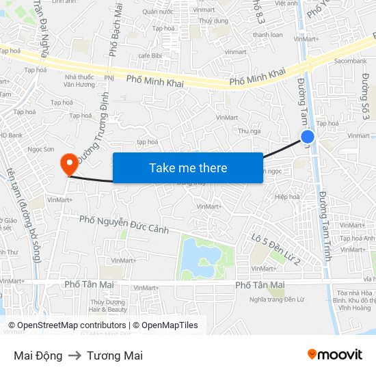 Mai Động to Tương Mai map