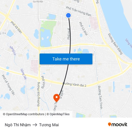 Ngô Thì Nhậm to Tương Mai map