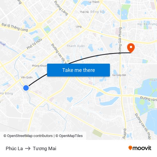 Phúc La to Tương Mai map