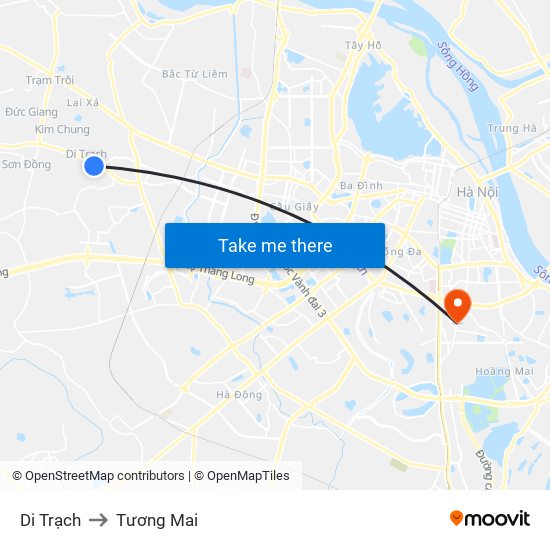 Di Trạch to Tương Mai map