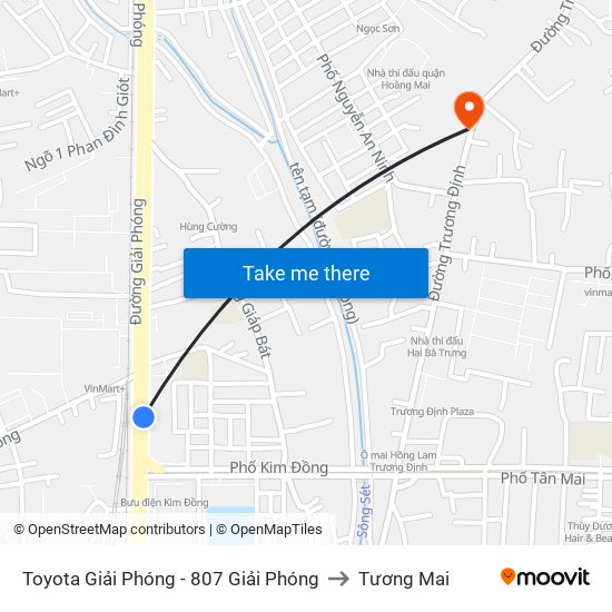 Toyota Giải Phóng - 807 Giải Phóng to Tương Mai map