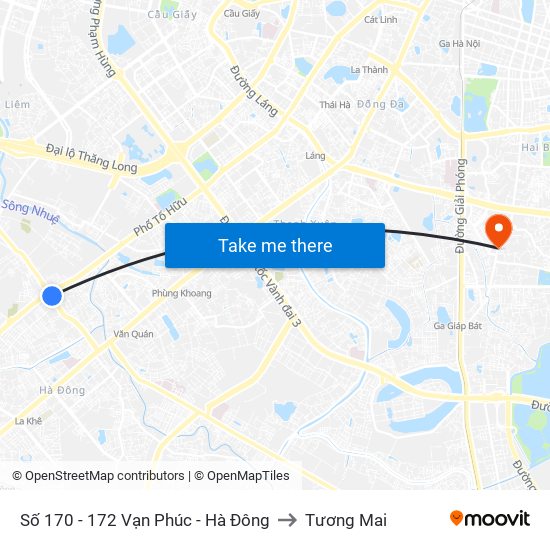Số 170 - 172 Vạn Phúc - Hà Đông to Tương Mai map