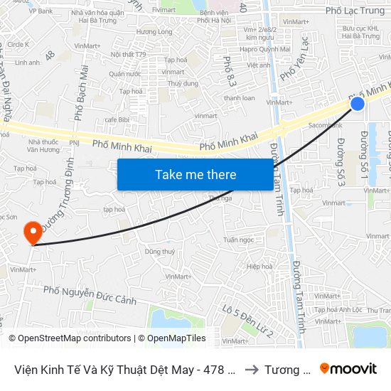 Viện Kinh Tế Và Kỹ Thuật Dệt May - 478 Minh Khai to Tương Mai map