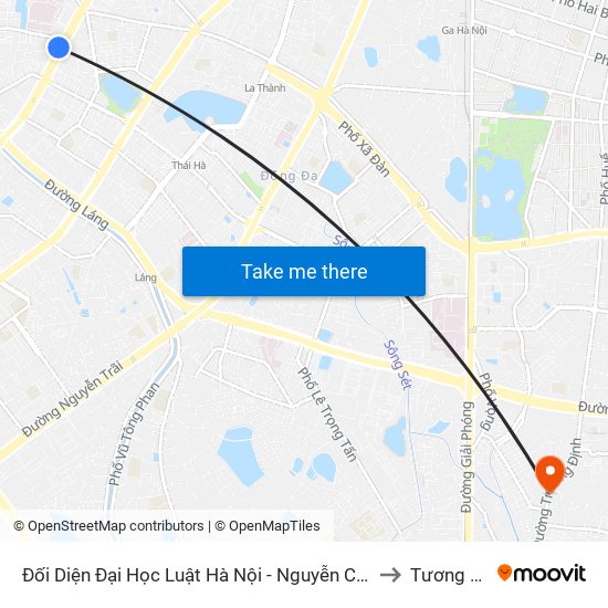 Đối Diện Đại Học Luật Hà Nội - Nguyễn Chí Thanh to Tương Mai map