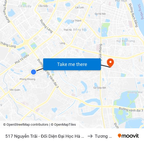 517 Nguyễn Trãi - Đối Diện Đại Học Hà Nội to Tương Mai map