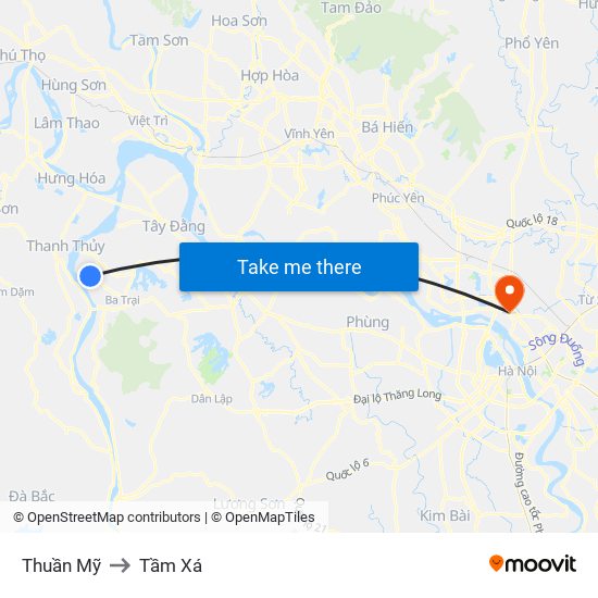 Thuần Mỹ to Tầm Xá map