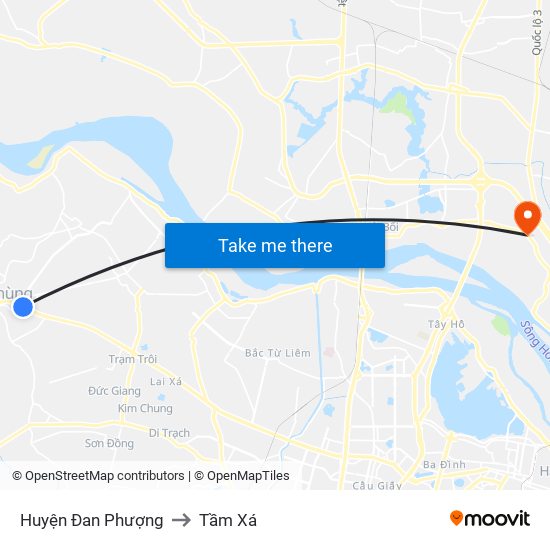 Huyện Đan Phượng to Tầm Xá map