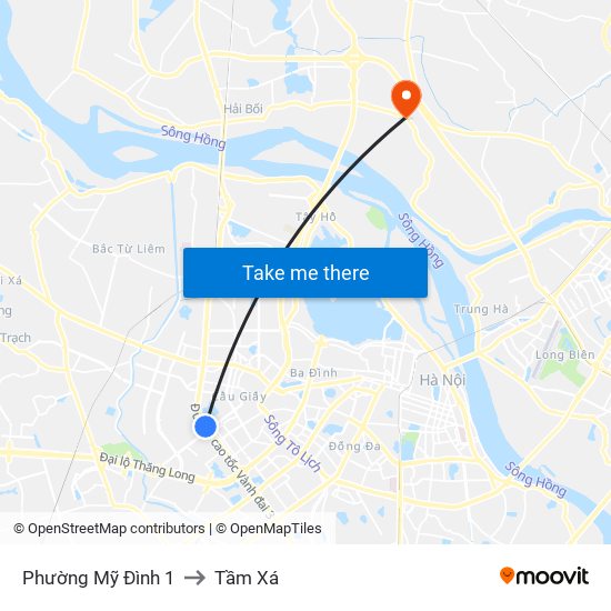 Phường Mỹ Đình 1 to Tầm Xá map