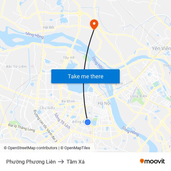 Phường Phương Liên to Tầm Xá map