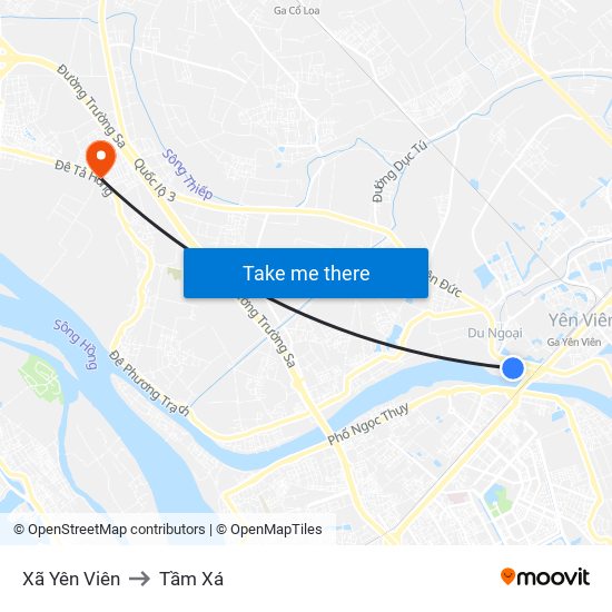 Xã Yên Viên to Tầm Xá map