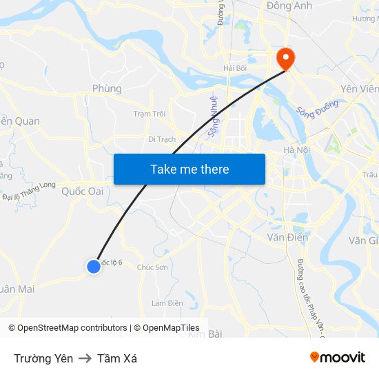 Trường Yên to Tầm Xá map