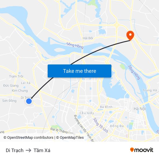 Di Trạch to Tầm Xá map