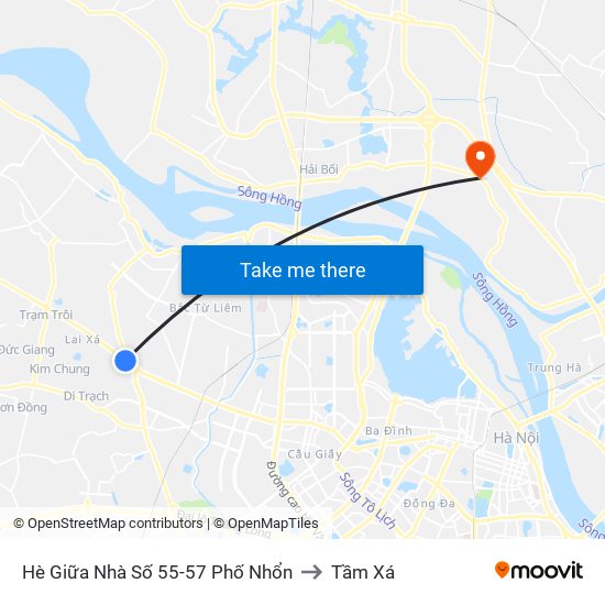 Hè Giữa Nhà Số 55-57 Phố Nhổn to Tầm Xá map