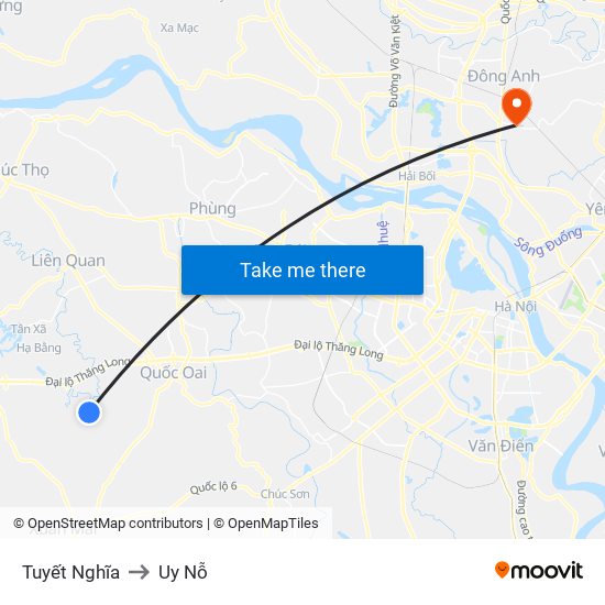 Tuyết Nghĩa to Uy Nỗ map