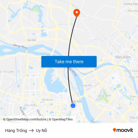 Hàng Trống to Uy Nỗ map