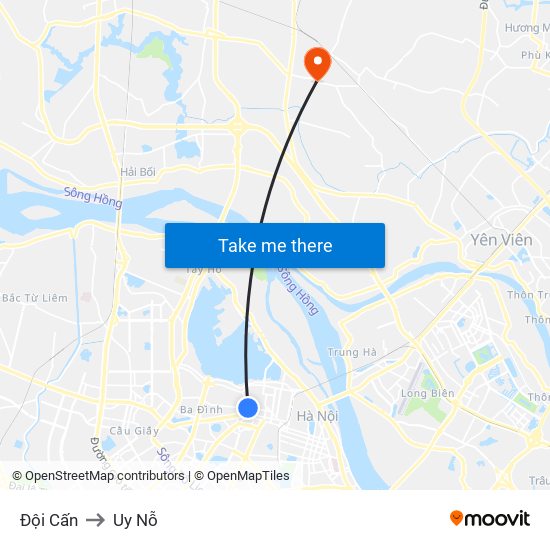 Đội Cấn to Uy Nỗ map