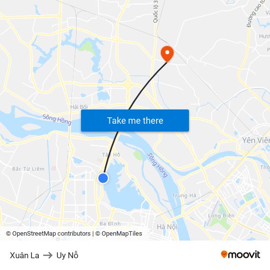 Xuân La to Uy Nỗ map