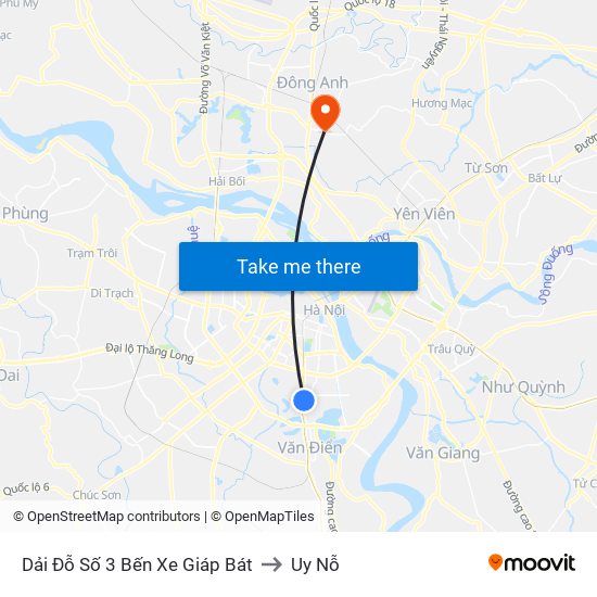 Dải Đỗ Số 3 Bến Xe Giáp Bát to Uy Nỗ map