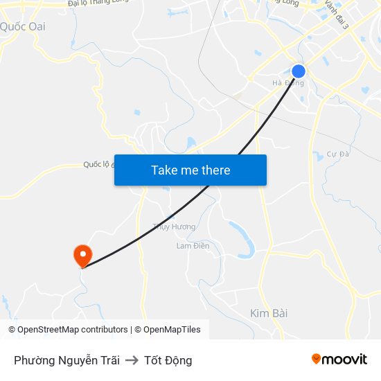 Phường Nguyễn Trãi to Tốt Động map