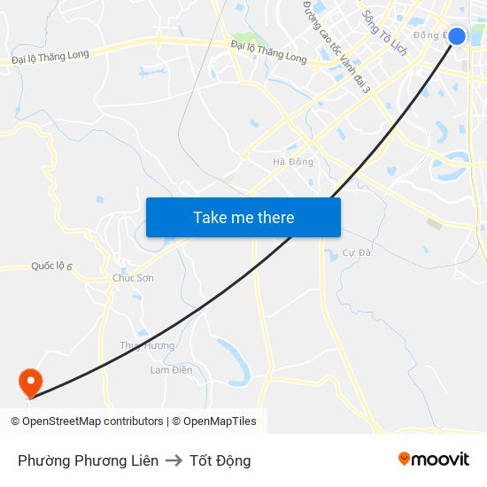 Phường Phương Liên to Tốt Động map