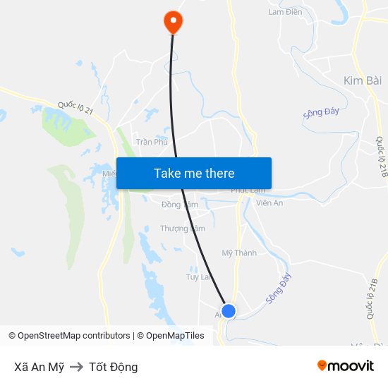 Xã An Mỹ to Tốt Động map